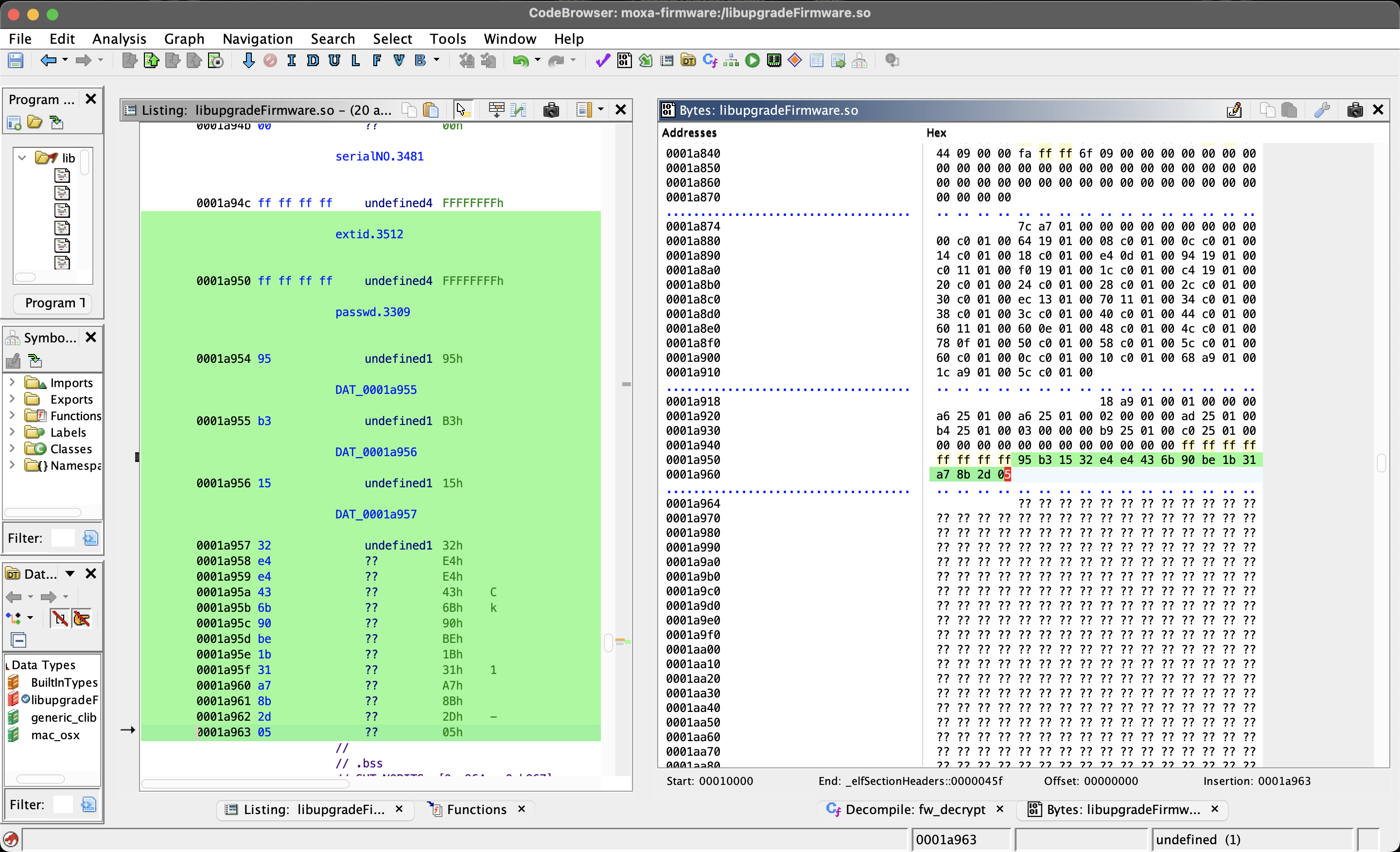 fw_decrypt passwd bytes